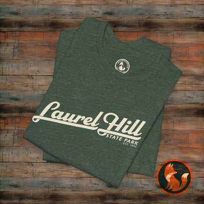Laurel Hill State Park Tee, Unisex Green Short Sleeve Shirt for Outdoor Lovers, Nature Gift, Adventure Apparel, Hiking T-Shirt, Summer Wear