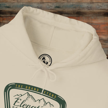 Elevation Society Hoodie, Cozy Unisex Sweatshirt for Outdoor Adventures, Perfect for Friends, Gift for Grads, Casual Wear, Travel