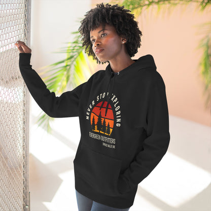 Explore More: Cozy Three-Panel Fleece Hoodie, Adventure Sweatshirt, Outdoor Gift, Travel Apparel, Nature Lovers Hoodie