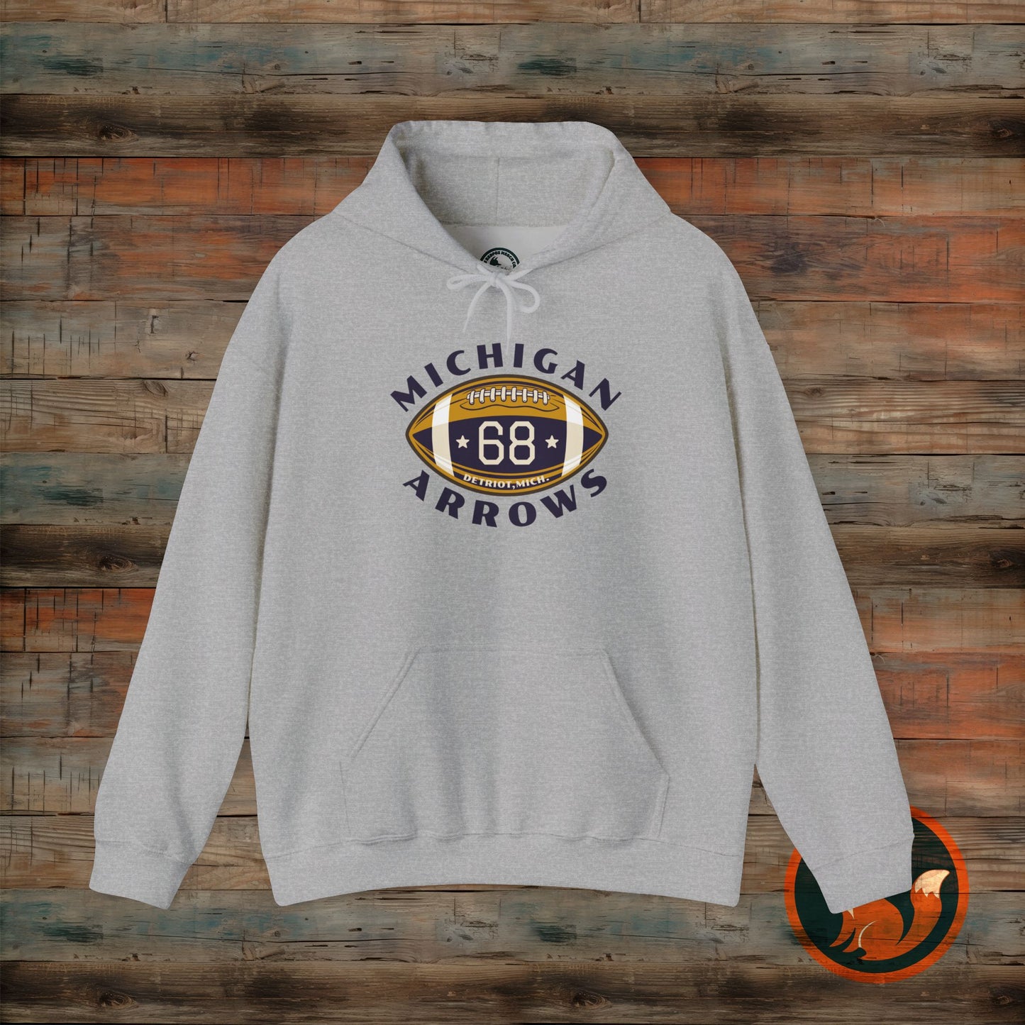 Michigan Arrows Football Hooded Sweatshirt, Unisex Hoodie, Sportswear, Athletic Gift, Casual Wear, Team Spirit Apparel