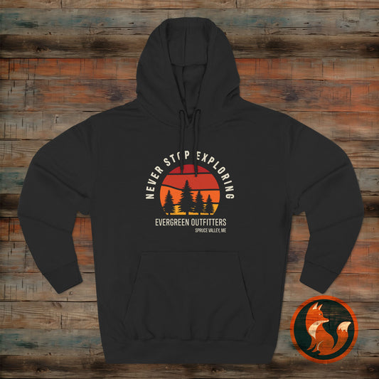 Explore More: Cozy Three-Panel Fleece Hoodie, Adventure Sweatshirt, Outdoor Gift, Travel Apparel, Nature Lovers Hoodie