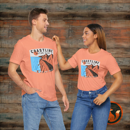 Coastline Motor Club Tee, Vintage Travel Shirt, Summer Vacation Apparel, Road Trip T-shirt, Adventure Gift Idea