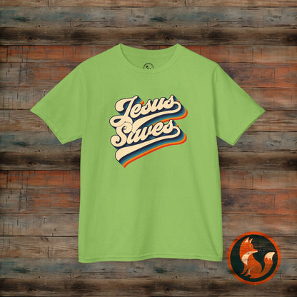 Kids Jesus Saves Tee, Cute Christian Tee, Church T-Shirt, Kids Casual Wear, Faith-Based Apparel
