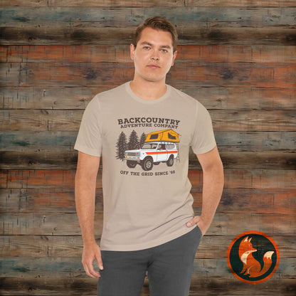 Backcountry Adventure Company Tee, Vintage Camping Shirt, Outdoor Enthusiast Gift, Unisex Graphic Tee, Travel Lover Apparel
