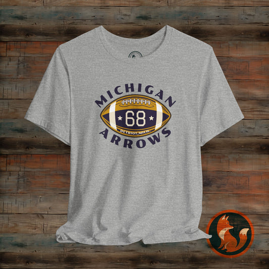 Vintage Michigan Arrows Football Tee, Unisex Classic Sports Shirt, Gift for Him, Casual Wear, Fall Game Day Shirt