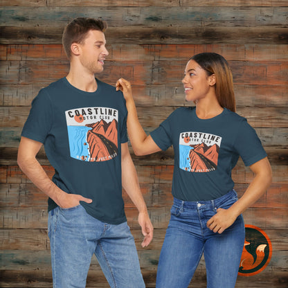 Coastline Motor Club Tee, Vintage Travel Shirt, Summer Vacation Apparel, Road Trip T-shirt, Adventure Gift Idea