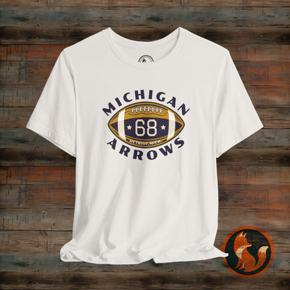 Vintage Michigan Arrows Football Tee, Unisex Classic Sports Shirt, Gift for Him, Casual Wear, Fall Game Day Shirt