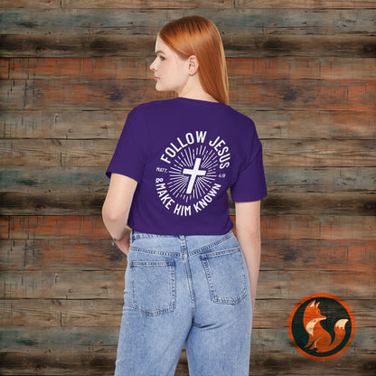 Faith-Inspired Unisex Tee - Follow Jesus Design, Christian Apparel, Inspirational Shirt, Gift for Believers, Religious Tee