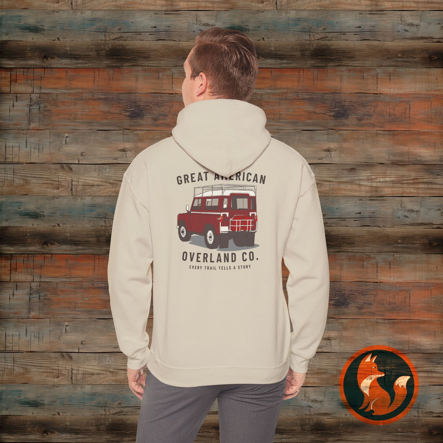 Great American Overland Hoodie - Adventure Sweater for Road Trips, Travel Gift, Outdoor Activities, Vintage Style, Camping Apparel