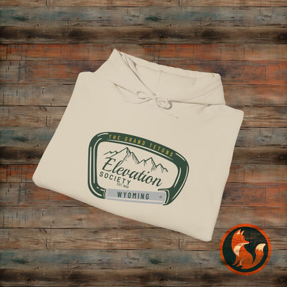 Elevation Society Hoodie, Cozy Unisex Sweatshirt for Outdoor Adventures, Perfect for Friends, Gift for Grads, Casual Wear, Travel