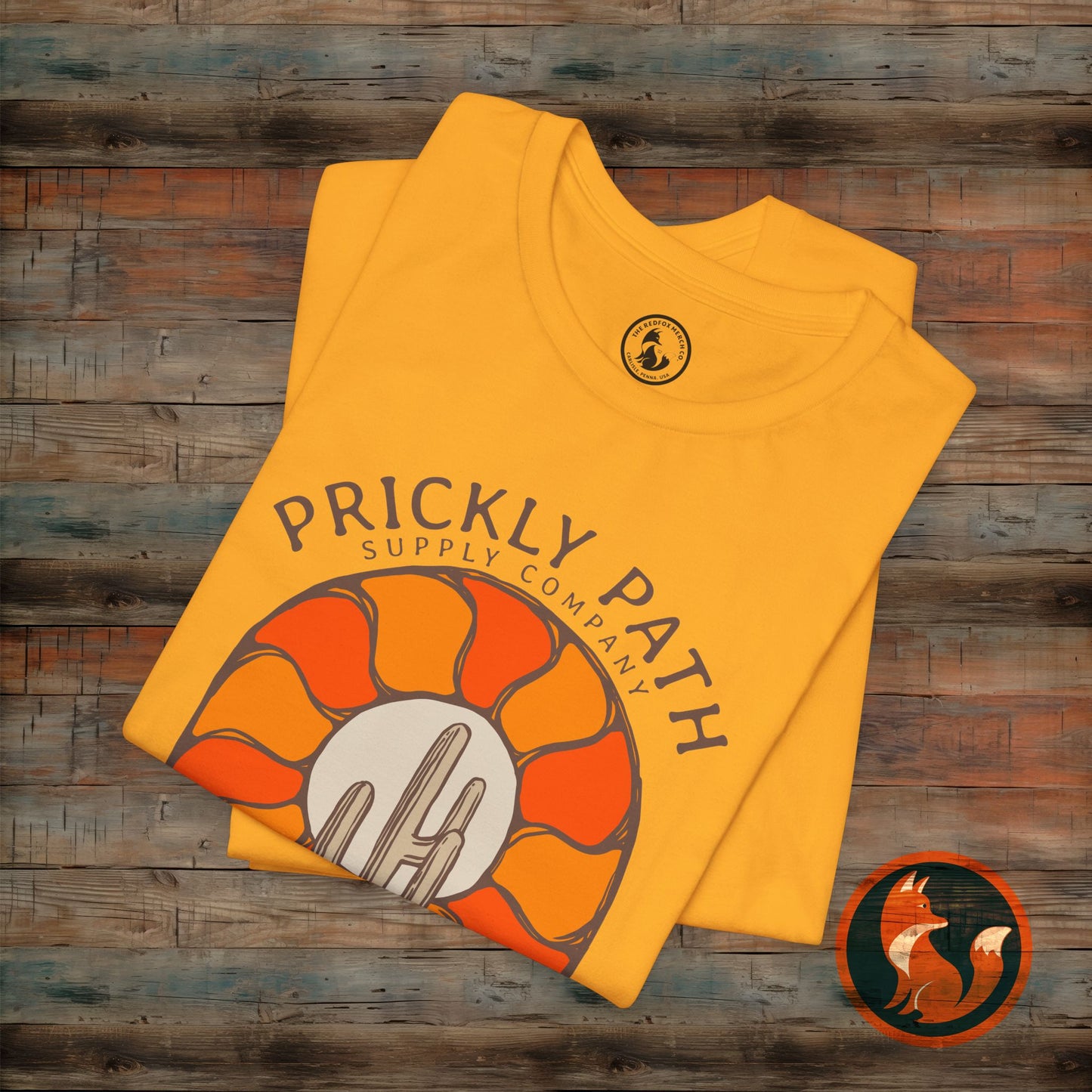Desert Sunset T-Shirt, Prickly Path Tee, Unisex Graphic Shirt, Outdoor Adventure Apparel, Casual Summer Style