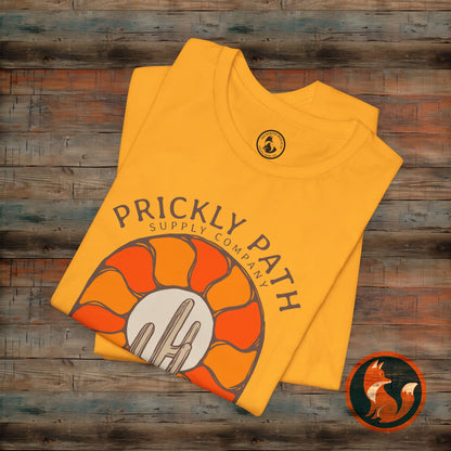 Desert Sunset T-Shirt, Prickly Path Tee, Unisex Graphic Shirt, Outdoor Adventure Apparel, Casual Summer Style