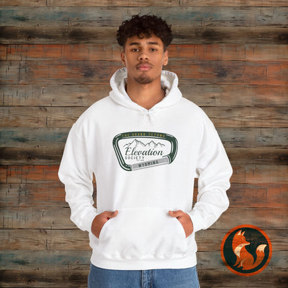 Elevation Society Hoodie, Cozy Unisex Sweatshirt for Outdoor Adventures, Perfect for Friends, Gift for Grads, Casual Wear, Travel