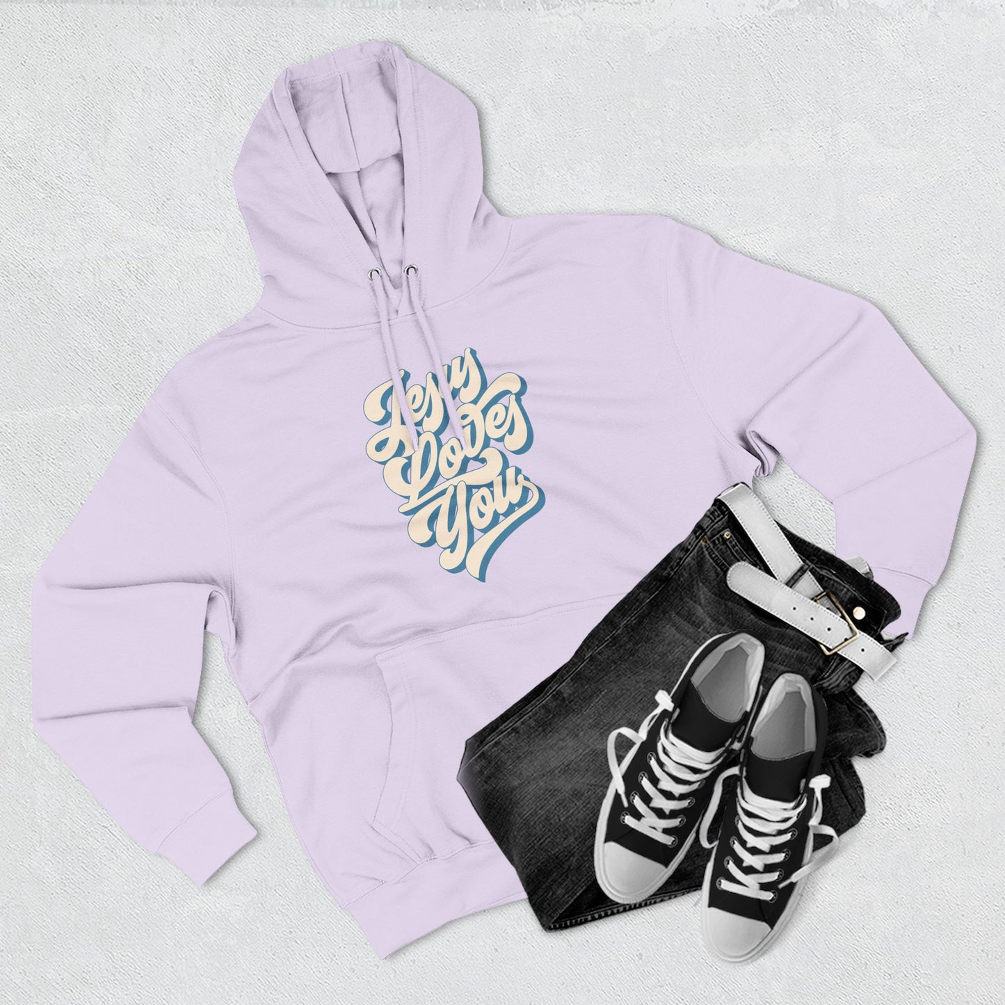 Jesus Loves You Fleece Hoodie - Perfect for Fall and Winter, Casual Wear, Comfortable Fashion, Every Day Essentials
