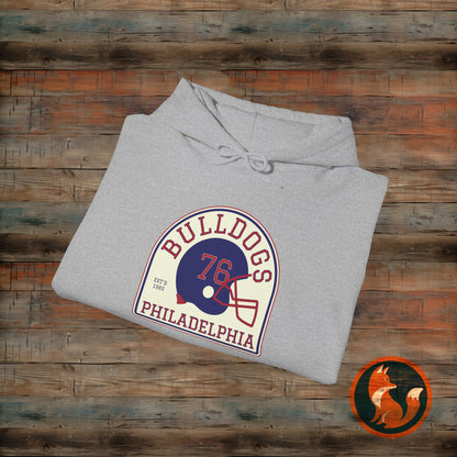 Vintage Bulldogs Hoodie, Unisex Sports Sweatshirt, Philadelphia Apparel, Cozy Game Day Gear, Unique Gift for Him/Her