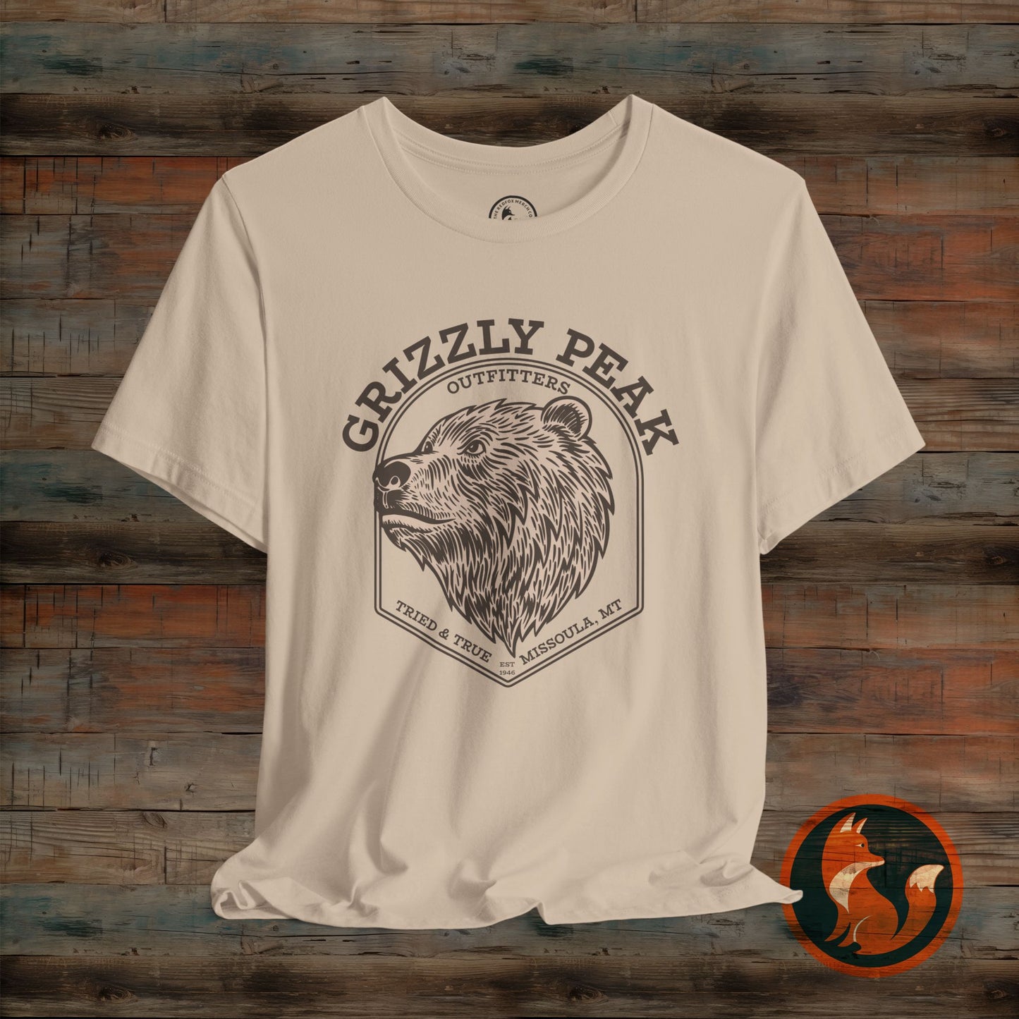 Grizzly Peak Unisex Short Sleeve Tee - Nature Lover's Graphic T-Shirt - Outdoor Adventure, Camping, Hiking Gift, Funny Wildlife Tee