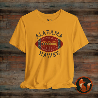 Alabama Hawks Football Tee - Unisex Jersey Short Sleeve, Game Day Shirt, Team Apparel, Sports Clothing, Casual Wear
