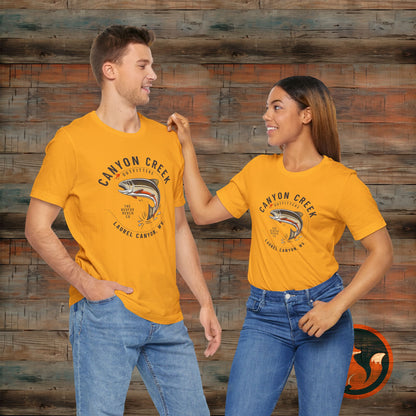 Canyon Creek Vintage Fishing Tee, Unisex Casual Shirt, Outdoor Adventure Apparel, Gift for Anglers, Nature Lover's Tee