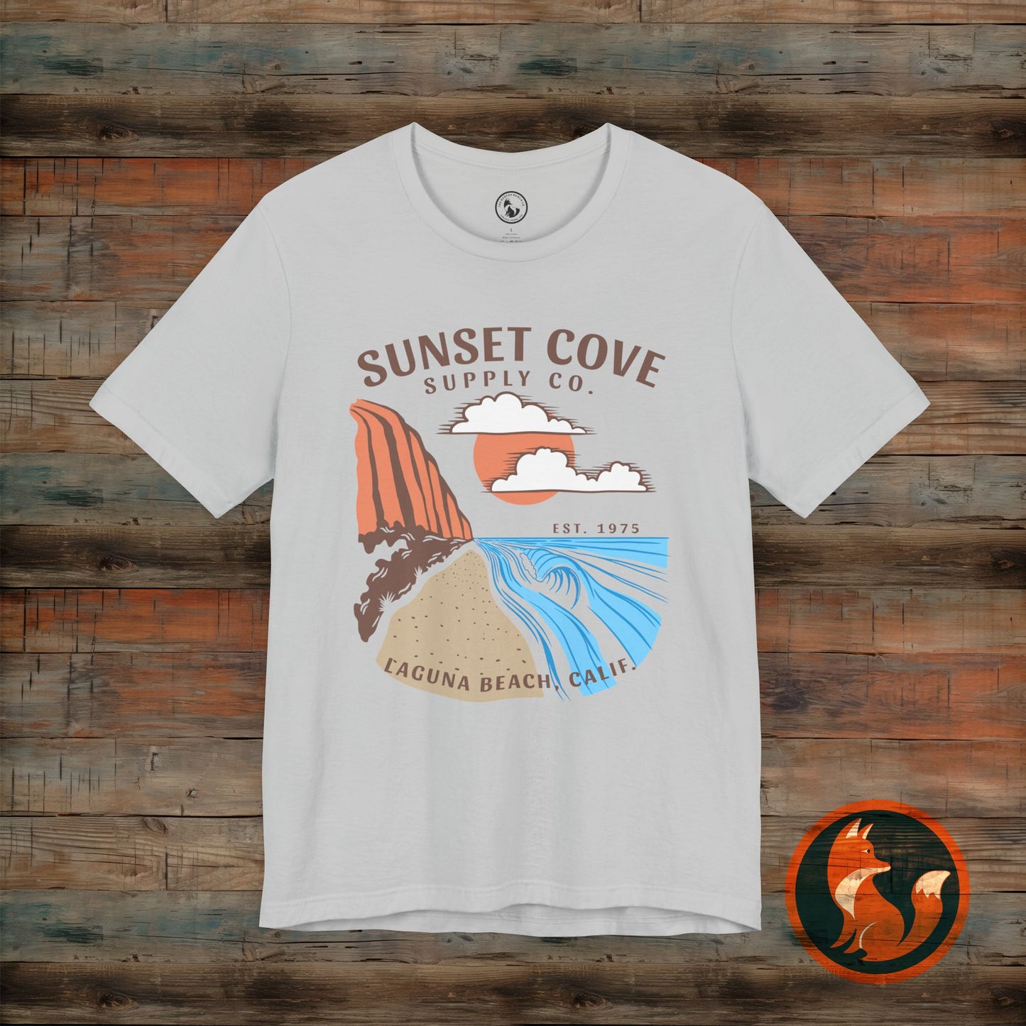 Sunset Cove Graphic Tee, Unisex Beach Shirt, Casual Summer Wear, Gift for Ocean Lovers, Vacation Apparel, Retro Beach Vibes