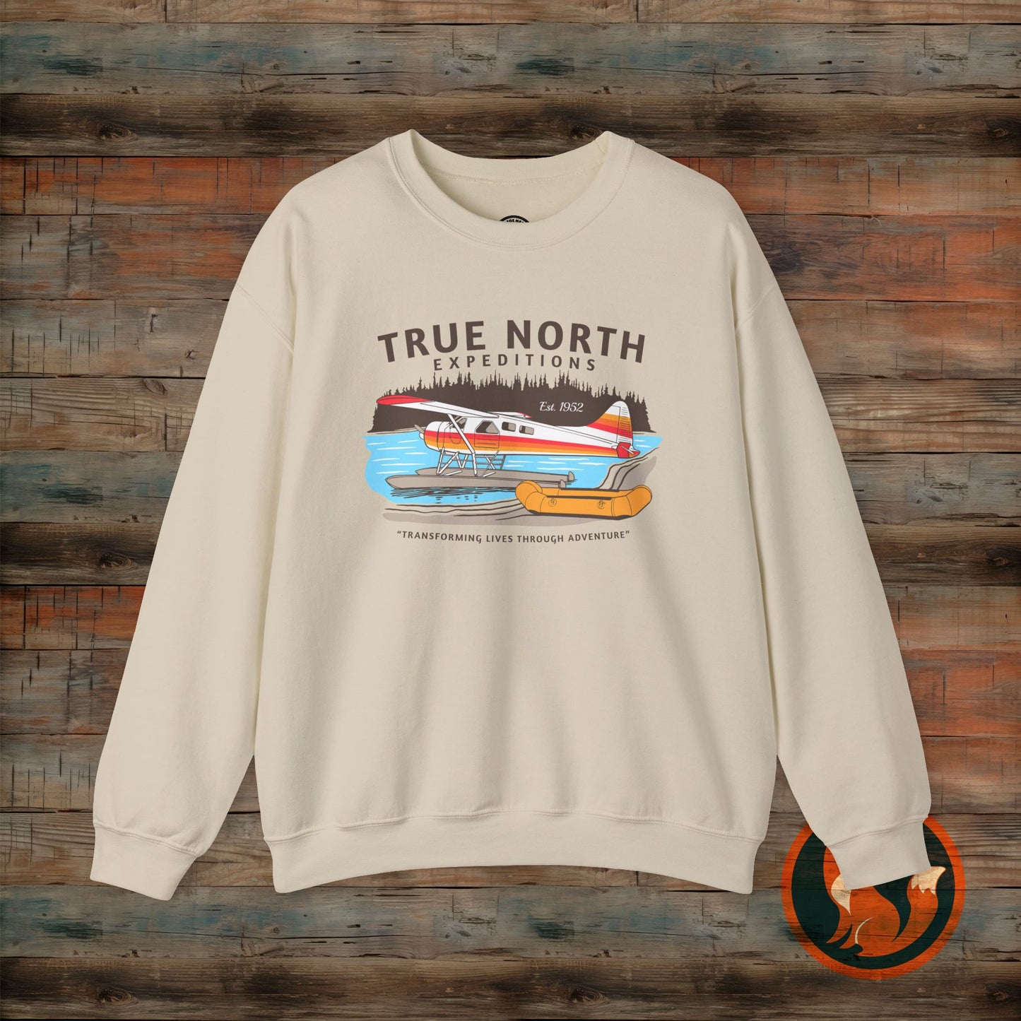 True North Adventure Crewneck Sweatshirt, Cozy Sweatshirt, Nature Lover Gift, Outdoor Apparel, Camping Sweater, Unisex Sweatshirt