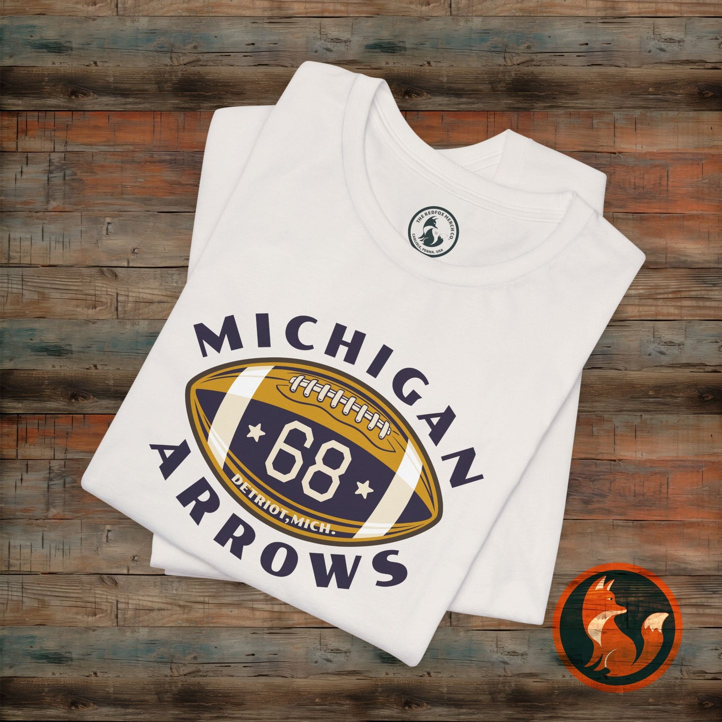 Vintage Michigan Arrows Football Tee, Unisex Classic Sports Shirt, Gift for Him, Casual Wear, Fall Game Day Shirt