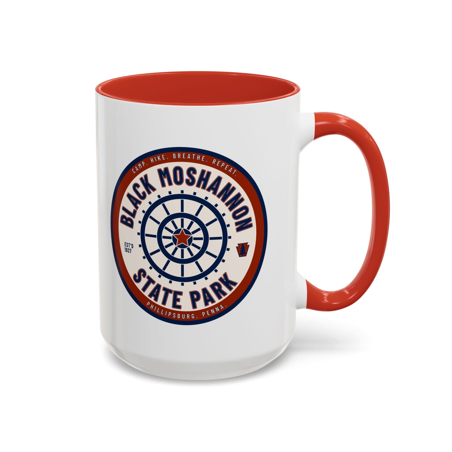 Accent Coffee Mug with Black Moshannion State Park Design - Perfect for Nature Lovers, Hiking Gifts, Outdoor Adventures, Unique Coffee [...]