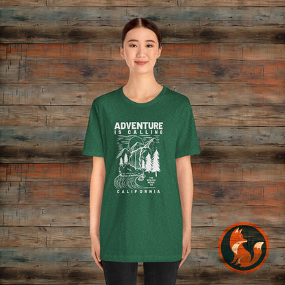 Adventure Is Calling Unisex Tee | Perfect for Outdoor Lovers, Camping, Hiking, Travel, Gifts