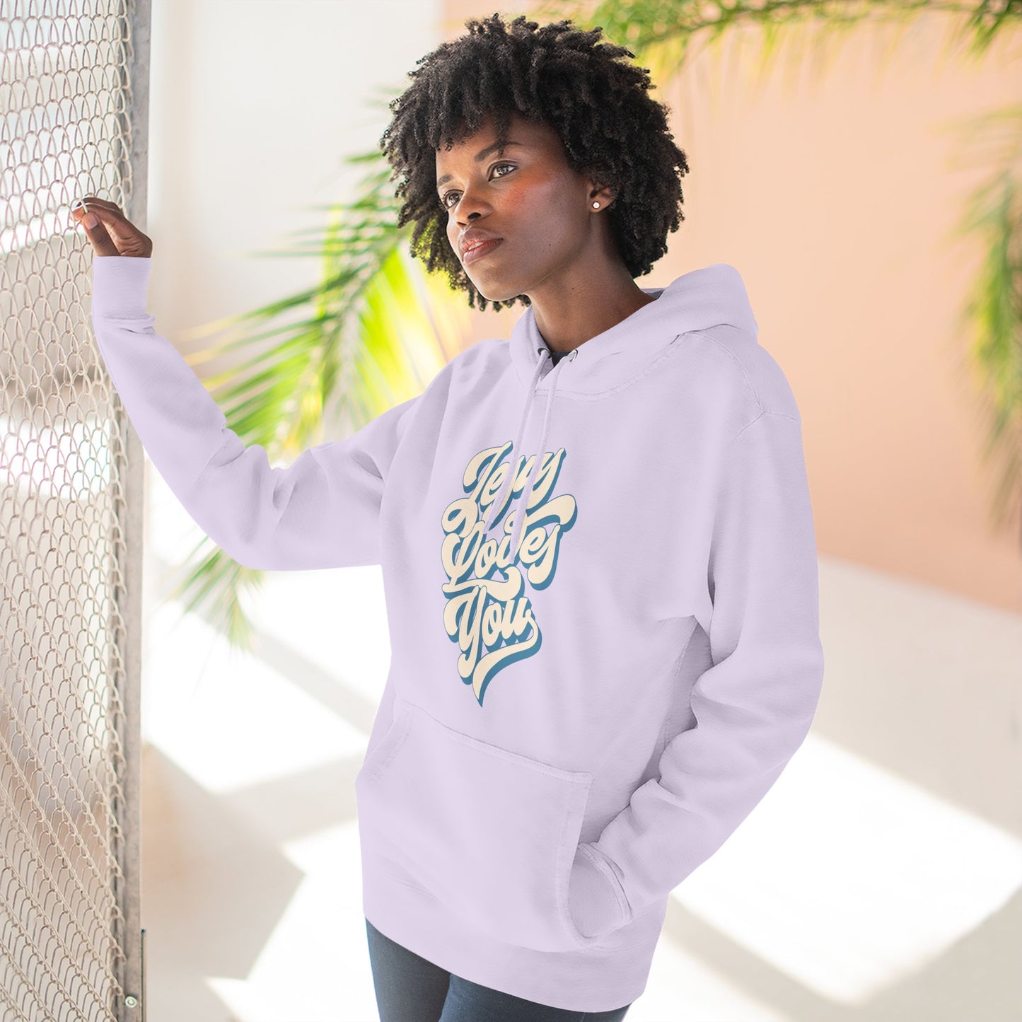 Jesus Loves You Fleece Hoodie - Perfect for Fall and Winter, Casual Wear, Comfortable Fashion, Every Day Essentials