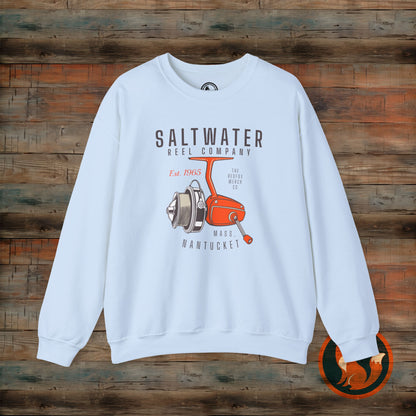 Saltwater Fishing Crewneck Sweatshirt, Unisex Casual Outerwear, Gift for Anglers, Cozy Fishing Apparel, Nautical Style