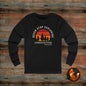 Unisex Jersey Long Sleeve Tee - "Never Stop Exploring" Adventure Shirt, Hiking Apparel, Travel Gift, Outdoor Clothing, Nature Lover Tee