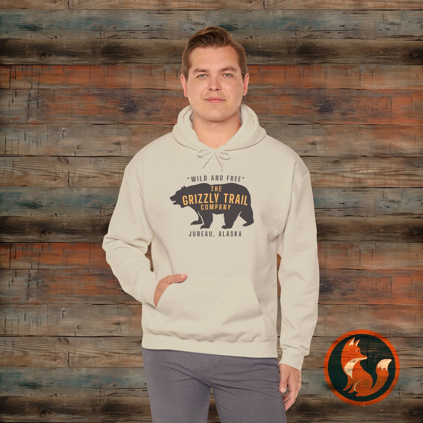 Cozy Adventure Hoodie, Grizzly Bear Print Sweatshirt, Wild and Free Apparel, Nature Lover Gift, Alaskan Style Clothing