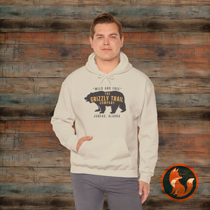 Cozy Adventure Hoodie, Grizzly Bear Print Sweatshirt, Wild and Free Apparel, Nature Lover Gift, Alaskan Style Clothing