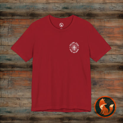 Faith-Inspired Unisex Tee - Follow Jesus Design, Christian Apparel, Inspirational Shirt, Gift for Believers, Religious Tee