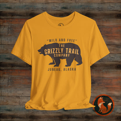 Wild and Free Grizzly Bear T-Shirt, Outdoor Apparel, Adventure Tee, Nature Lover Gift, Unisex Eco-Friendly Shirt