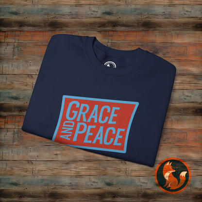 Unisex Crewneck Sweatshirt - Grace and Peace, Cozy Gift, Inspirational Apparel, Fall Fashion, Everyday Wear, Relaxed Style