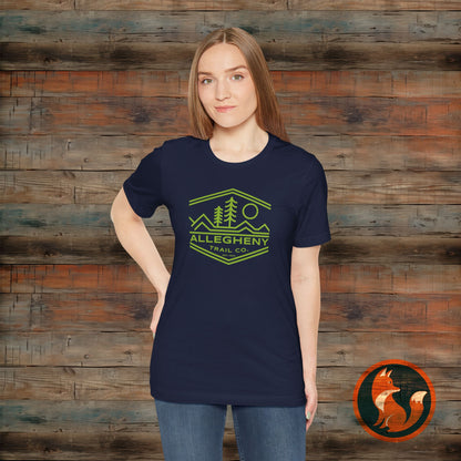 Nature-Inspired Unisex Tee with Allegheny Trail Design, Outdoor Adventure Shirt, Eco-Friendly Apparel, Hiking Gift, Travel T-Shirt