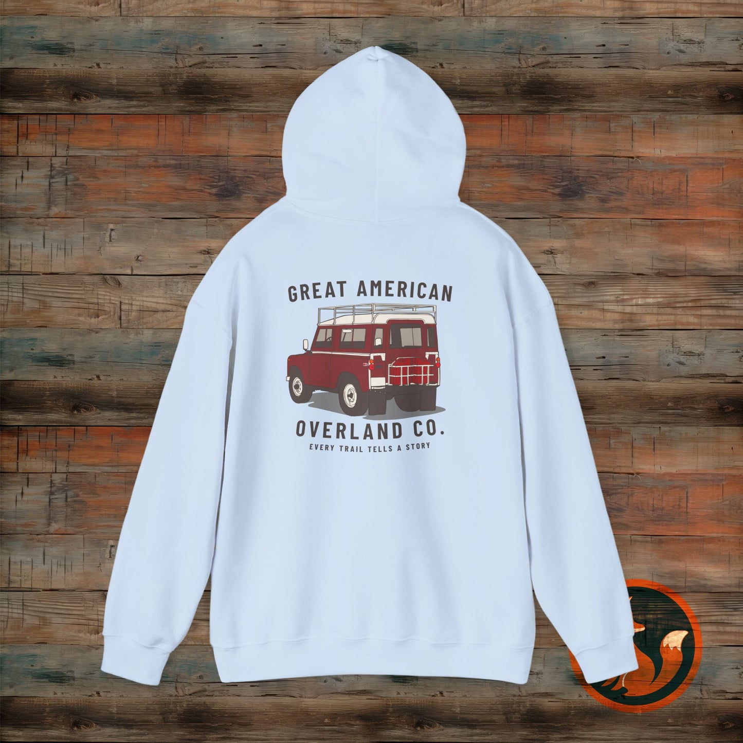 Great American Overland Hoodie - Adventure Sweater for Road Trips, Travel Gift, Outdoor Activities, Vintage Style, Camping Apparel