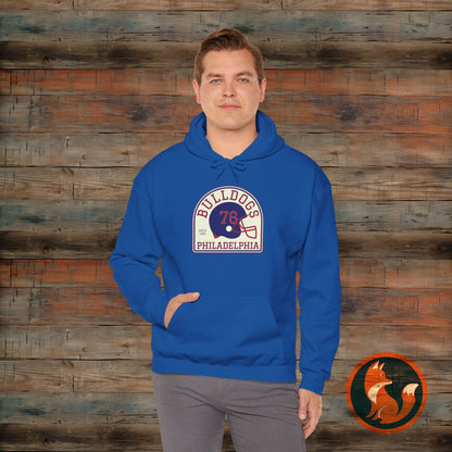 Vintage Bulldogs Hoodie, Unisex Sports Sweatshirt, Philadelphia Apparel, Cozy Game Day Gear, Unique Gift for Him/Her
