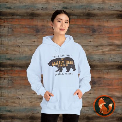 Cozy Adventure Hoodie, Grizzly Bear Print Sweatshirt, Wild and Free Apparel, Nature Lover Gift, Alaskan Style Clothing