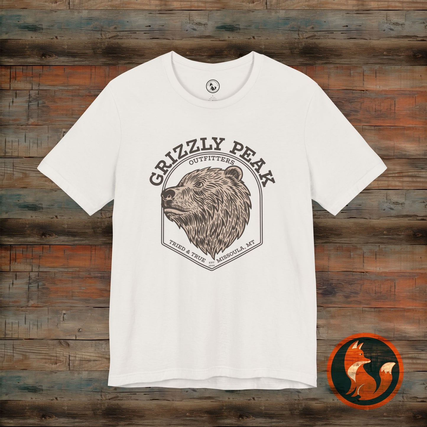 Grizzly Peak Unisex Short Sleeve Tee - Nature Lover's Graphic T-Shirt - Outdoor Adventure, Camping, Hiking Gift, Funny Wildlife Tee
