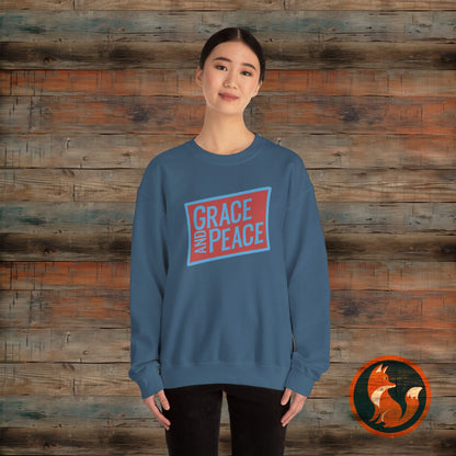 Unisex Crewneck Sweatshirt - Grace and Peace, Cozy Gift, Inspirational Apparel, Fall Fashion, Everyday Wear, Relaxed Style