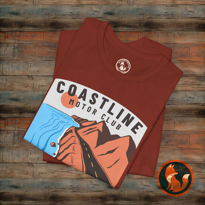 Coastline Motor Club Tee, Vintage Travel Shirt, Summer Vacation Apparel, Road Trip T-shirt, Adventure Gift Idea