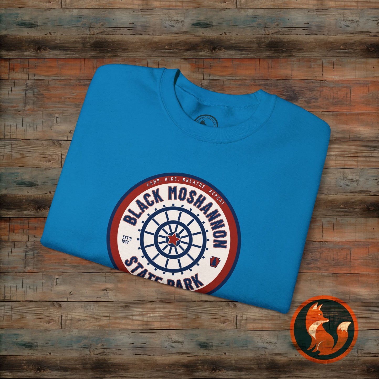 Unisex Heavy Blend™ Crewneck Sweatshirt - Vintage Black Moshanon State Park Design, Outdoor Adventure Wear, Perfect Gift for Nature [...]