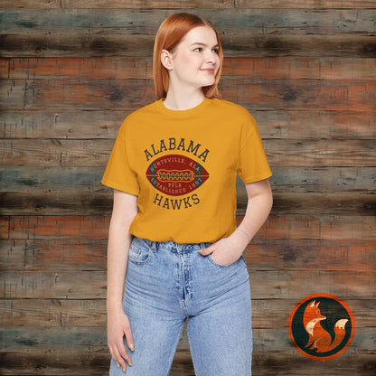 Alabama Hawks Football Tee - Unisex Jersey Short Sleeve, Game Day Shirt, Team Apparel, Sports Clothing, Casual Wear