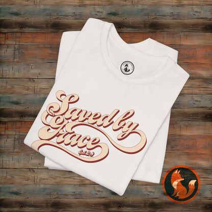 Saved by Grace Unisex Tee, Casual Faith Shirt, Inspirational T-shirt, Christian Apparel, Gift for Believers