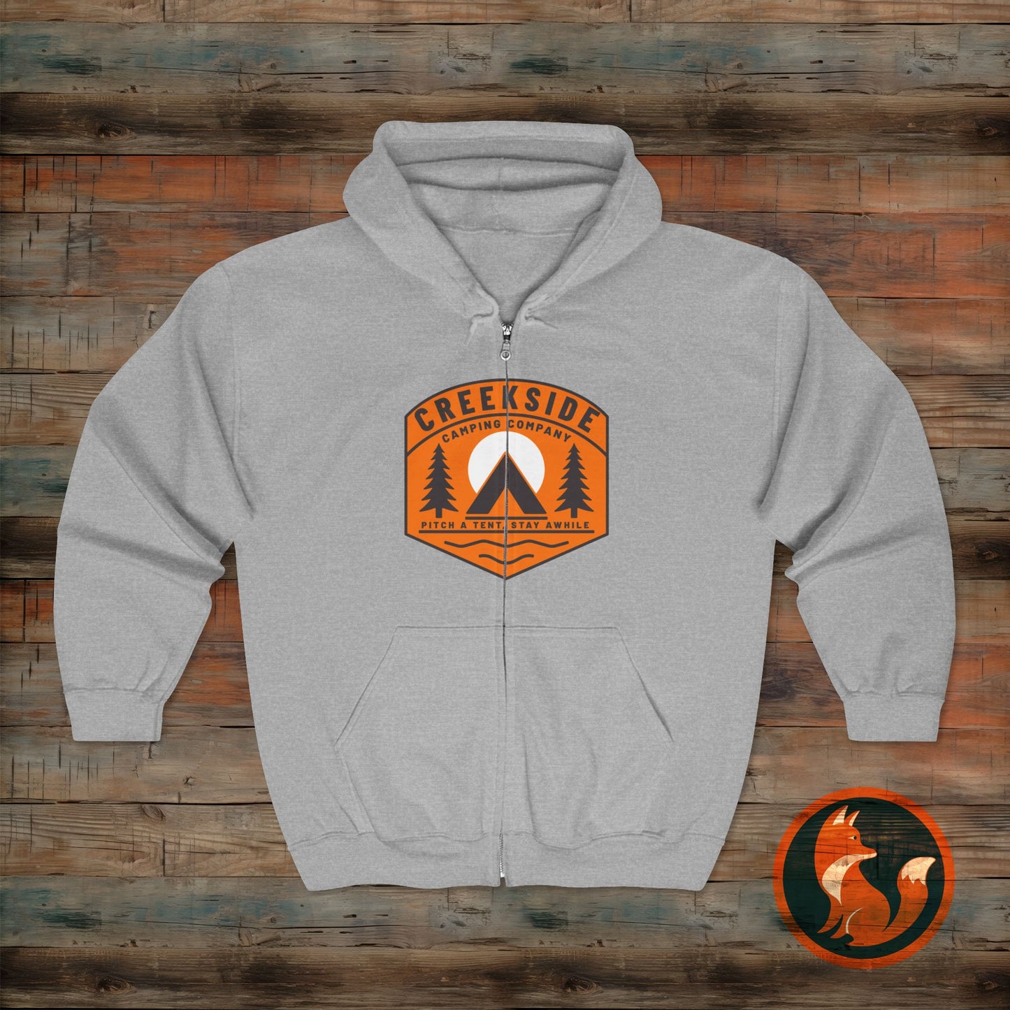 Camping Hooded Sweatshirt - Creekside Camping Company Design