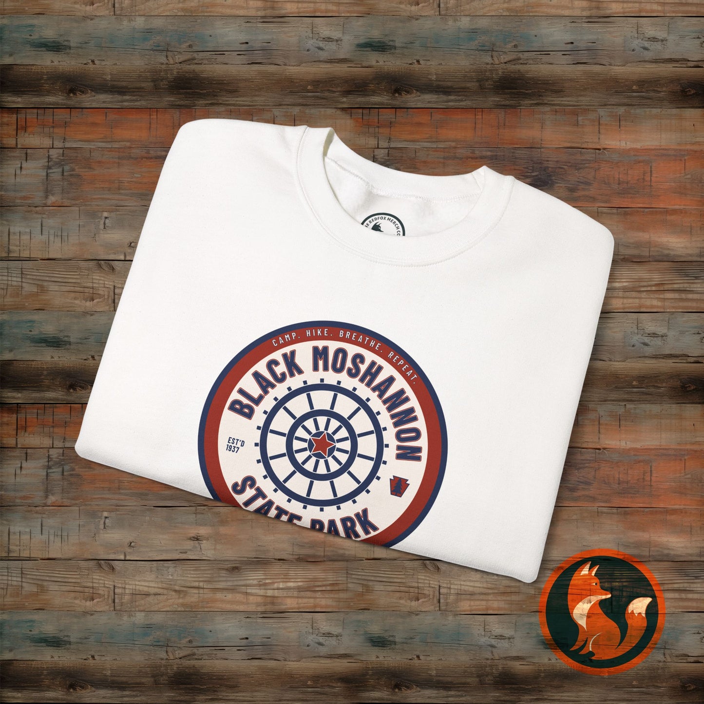 Unisex Heavy Blend™ Crewneck Sweatshirt - Vintage Black Moshanon State Park Design, Outdoor Adventure Wear, Perfect Gift for Nature [...]