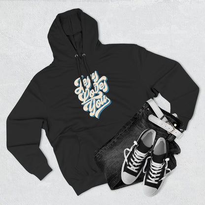 Jesus Loves You Fleece Hoodie - Perfect for Fall and Winter, Casual Wear, Comfortable Fashion, Every Day Essentials