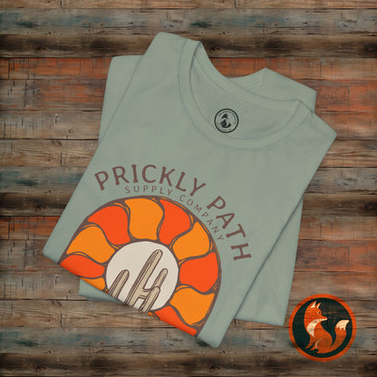 Desert Sunset T-Shirt, Prickly Path Tee, Unisex Graphic Shirt, Outdoor Adventure Apparel, Casual Summer Style
