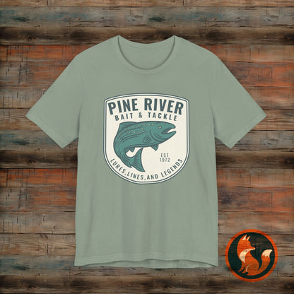 Pine River Fishing Tee - Perfect for Outdoors Enthusiasts, Great for Summer, Father's Day, Fishing Trips, or Just Casual Wear